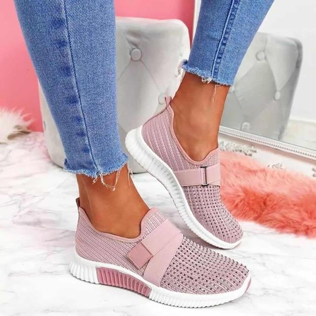 Dames Instapsneakers met Klittenbandsluiting – Comfortabele en Stijlvolle Sneakers voor een Betere Houding