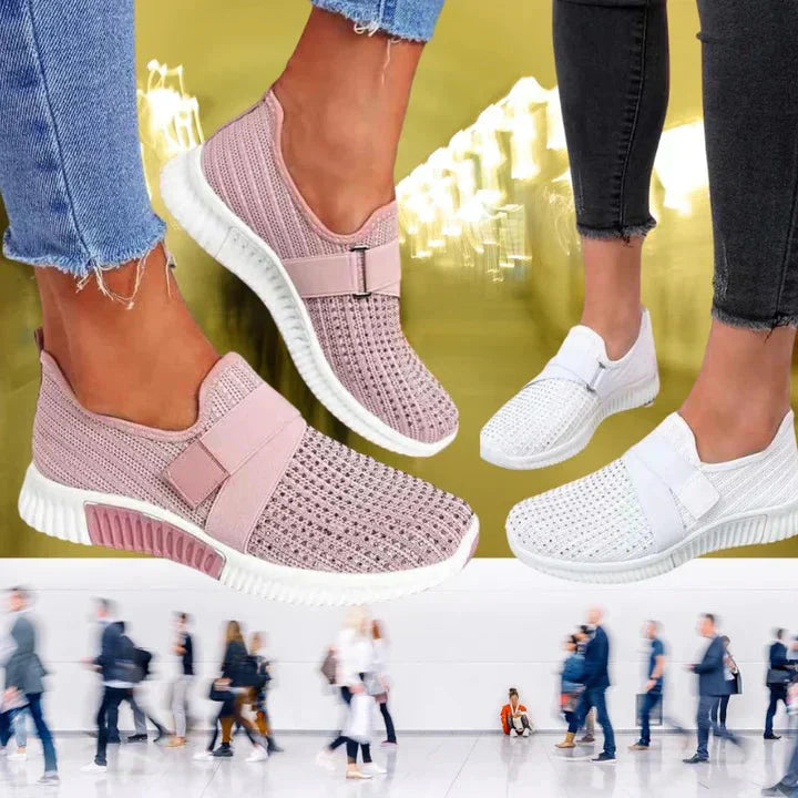 Dames Instapsneakers met Klittenbandsluiting – Comfortabele en Stijlvolle Sneakers voor een Betere Houding