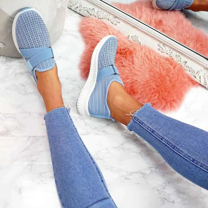 Dames Instapsneakers met Klittenbandsluiting – Comfortabele en Stijlvolle Sneakers voor een Betere Houding