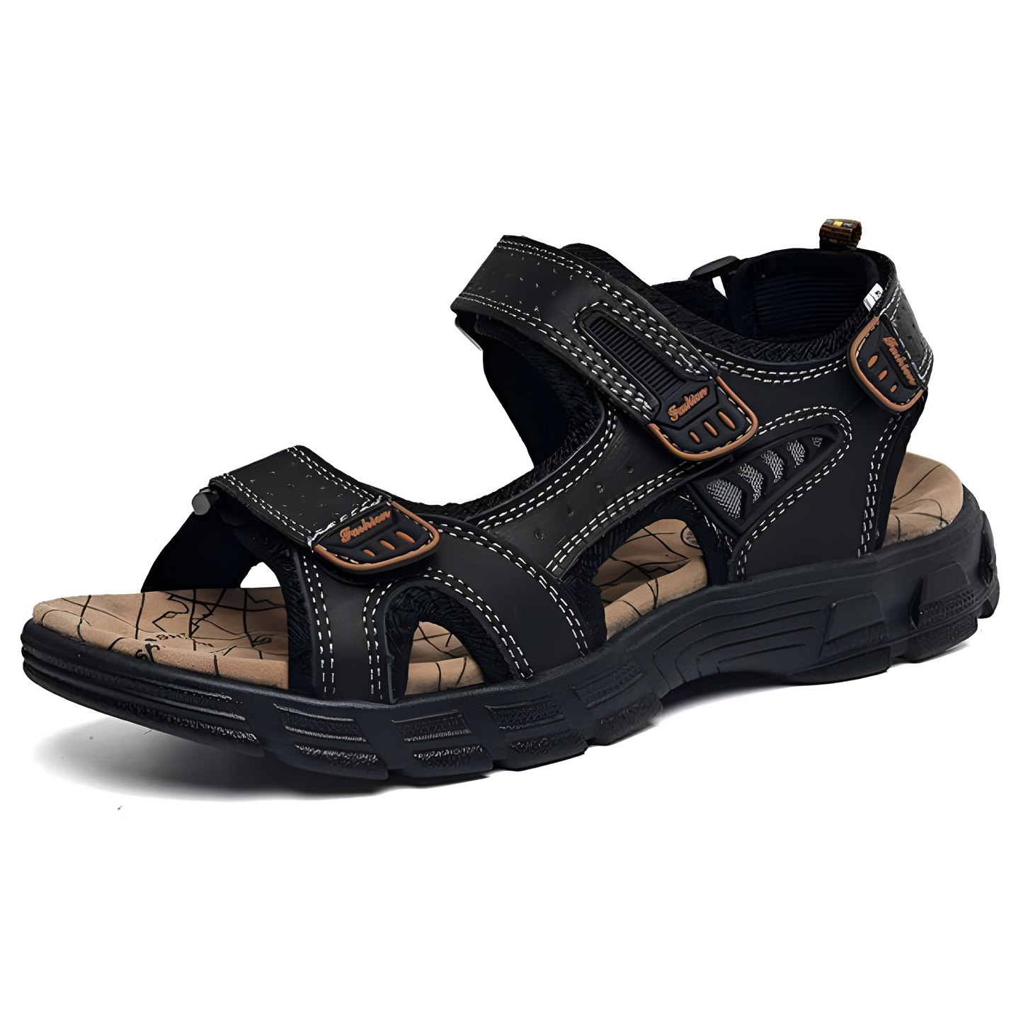 Leer Heren Sandalen met Versterkte Steun en Casual Ontwerp