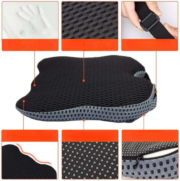 Vouwbaar Orthopedisch Auto Kussen – Ergonomische Steun van Geheugenfoam